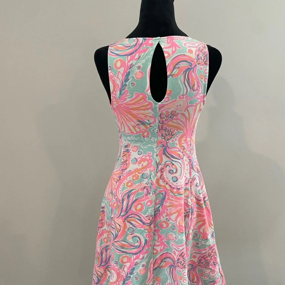 LILLY PULITZER Felicity Too Much Bubbly Print French Terry Fit Flare Dress sz XS - Picture 6 of 9